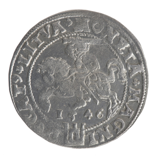 Lithuanian grosz on a Lithuanian foot, Sigismund II Augustus (King of Poland; 1544–1572), coats of