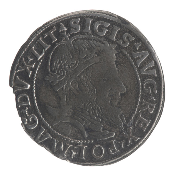 Lithuanian grosz on a Lithuanian foot, Sigismund II Augustus (King of Poland; 1544–1572), coats of