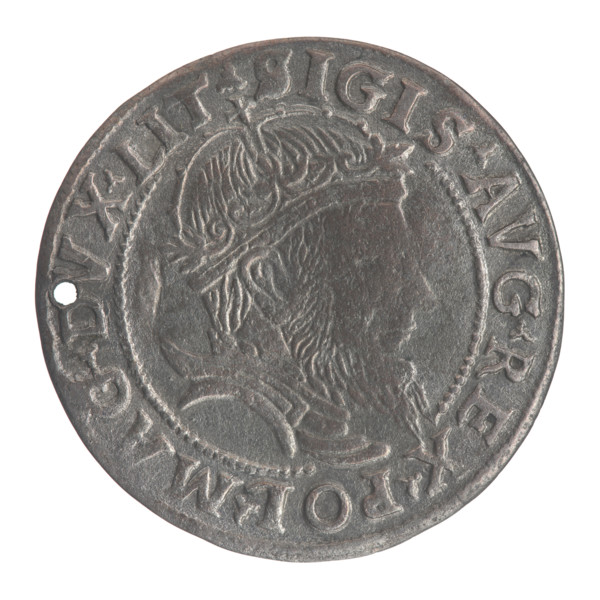 Obverse: Crowned male bust in armour with profile turned to the right, rim inscription divided at