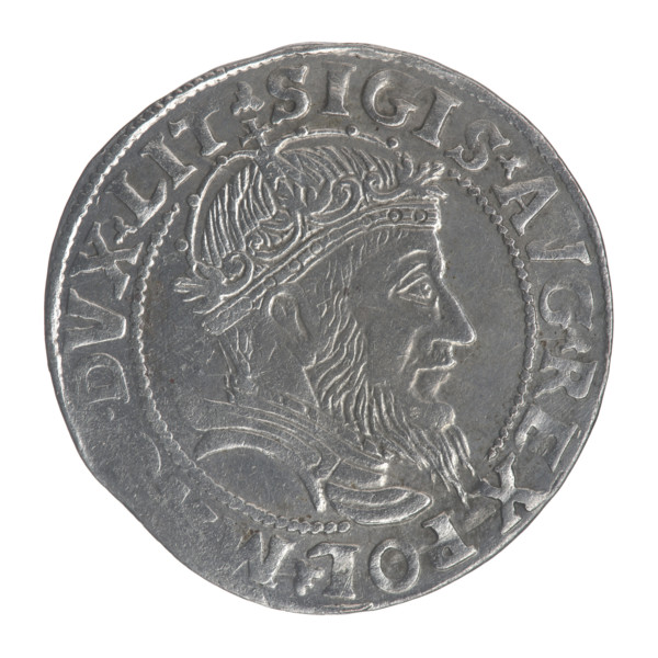 Lithuanian grosz on a Lithuanian foot, Sigismund II Augustus (King of Poland; 1544–1572), coats of