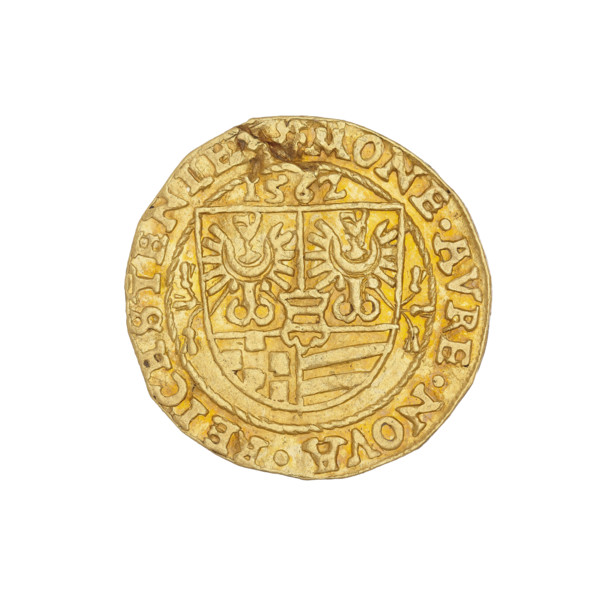 Ducat of Jan (Duke of Ziebice and Olesnica; 1536–1565), Silesia, 1562. Obverse: bust of Duke Jan
