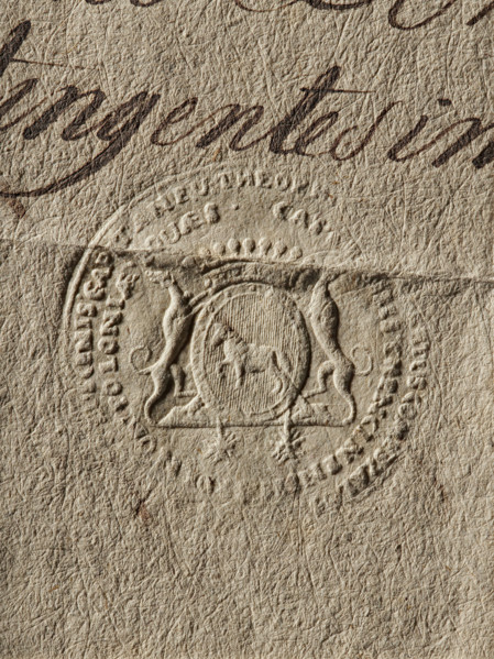 Seal of Teofil Count Zaluski, Starost of Checiny. Round seal impression of the Crown Court