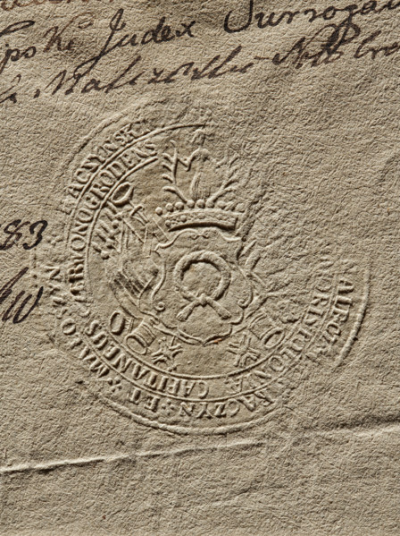 Round seal impression of Kazimierz Raczynski, Starost of Chervonograd, Starost General of Greater