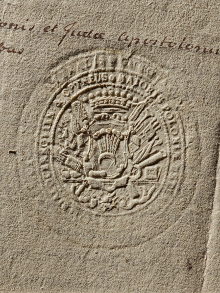 Seal of Jerzy Wandalin Mniszek, Starost of Kcyn, Jerzy August Wandalin (1715–1778). Oval dry