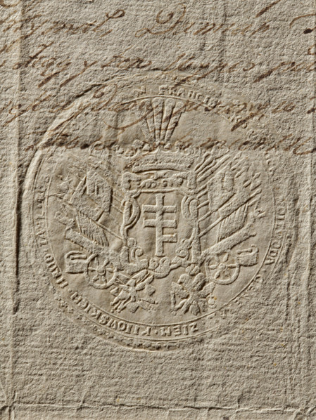 Seal of Franciszek Potocki, Voivode of Vilnius, Starost of Hrubieszów; Pilawa coat of arms; Round