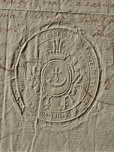 Seal of Józef Gabriel Stempkowski, Voivode of Kiev, Józef Gabriel Stempkowski (1785–1790). Oval dry