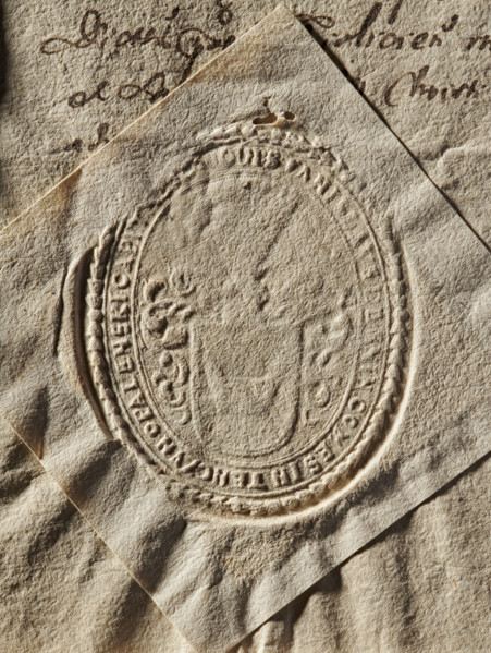 Seal of Stanislaw Opalinski, starost of Korczyna (1647–1704). Oval impression of a private/document