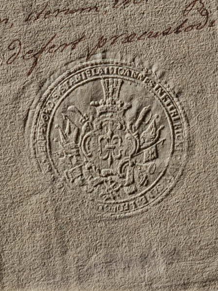 Seal of Jan Kicki of Kitki, Starost of Lviv. Round seal impression showing the Gozdawa coat of arms