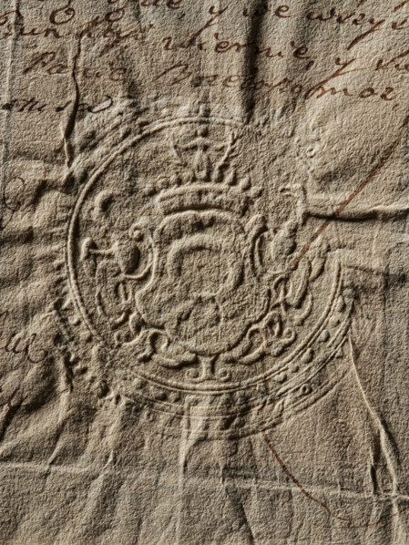 Starost of Pilzno seal, Starost of Pilzno (ca. 1767). Round seal impression. In a decorative