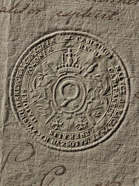 Imprint of the seal of Kazimierz Raczynski, Starost General of Greater Poland (Kazimierz Jan