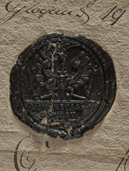 Seal of the Royal Prussia office in Glogów on documents, Zurakowski, Witold (?-1927) — official