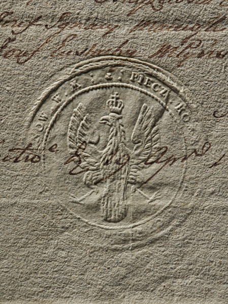 Seal of the Civil-Military Order Commission of the Duchy of Mazovia and Ciechanów Land. Dry