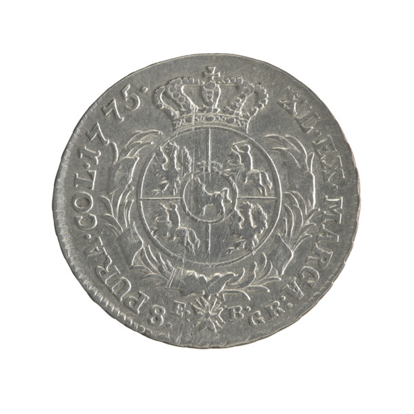 2 gold crown coins by Brenn, Ephraim (fl. 1774–1792), 1775. Obverse: head of Stanislaw August