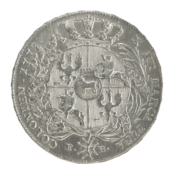 Crown thaler by Efraim Brenn (fl. 1774–1792) depicting Stanislaw August Poniatowski (King of