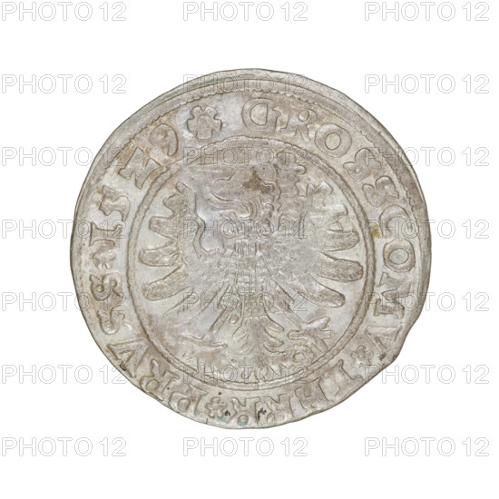 Prussian grosz, Sigismund I the Old (King of Poland; 1506–1548); obverse: crowned male bust in