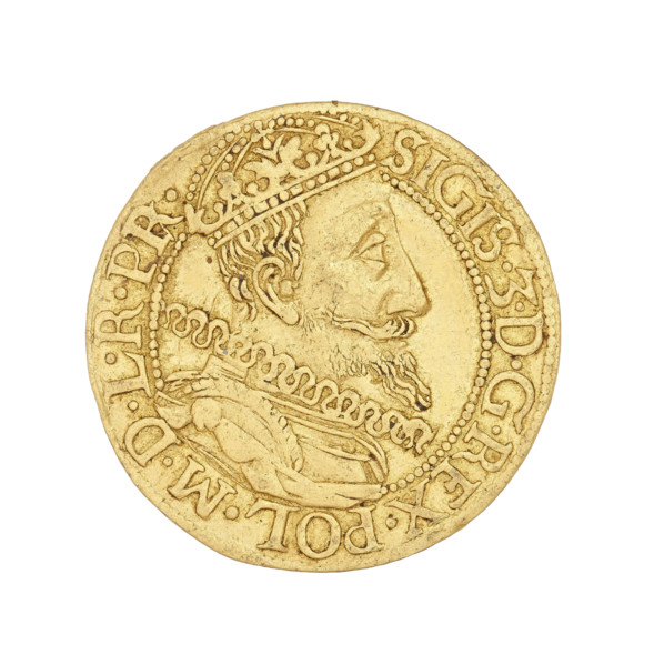 Gdansk ducat by Daniel Klüwer (fl. 1608–1618). Obverse: Bust of King Sigismund III Vasa (1566–1632)