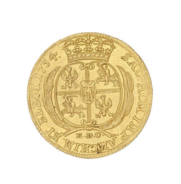 Crown ducat, Augustus III Saxony (King of Poland; 1733–1763), Johann Georg (mintmaster, 1750–1753),