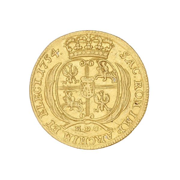 Crown ducat by Ernest Dietrich Croll (fl. 1753–1763) for August III Sas (King of Poland; Elector of