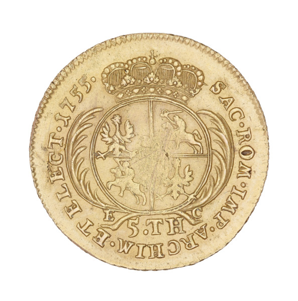 Crown Augustus; maker: Croll, Ernest Dietrich (fl. 1753–1763). Subject: Augustus III Sas (King of