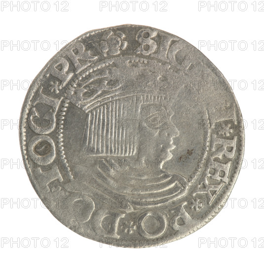 Gdansk grosz, Sigismund I the Old (King of Poland; 1506–1548). Polish coin of the Jagiellon dynasty