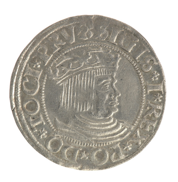 Gdansk grosz, Sigismund I the Old (King of Poland; 1506–1548). Polish coin, Jagiellon dynasty.