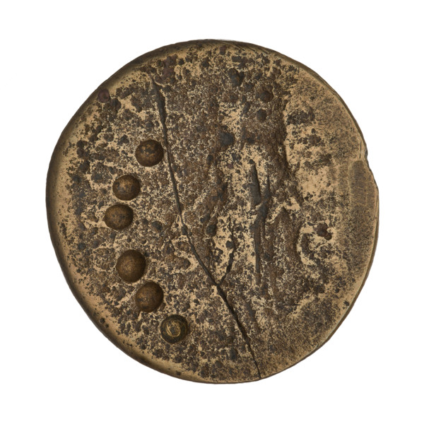 Sestertius, Trajan (53–117; Roman emperor 98–117). Obverse: head of Trajan in laurel wreath facing