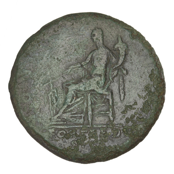 Sestertius, Hadrian (76–138; Roman emperor 117–138). Obverse: Hadrian's head to the right, laurel