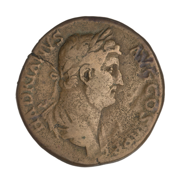 Sestertius of Hadrian (76–138; Roman Emperor 117–138), 134–138, Rome, Roman Empire. Obverse: Bust