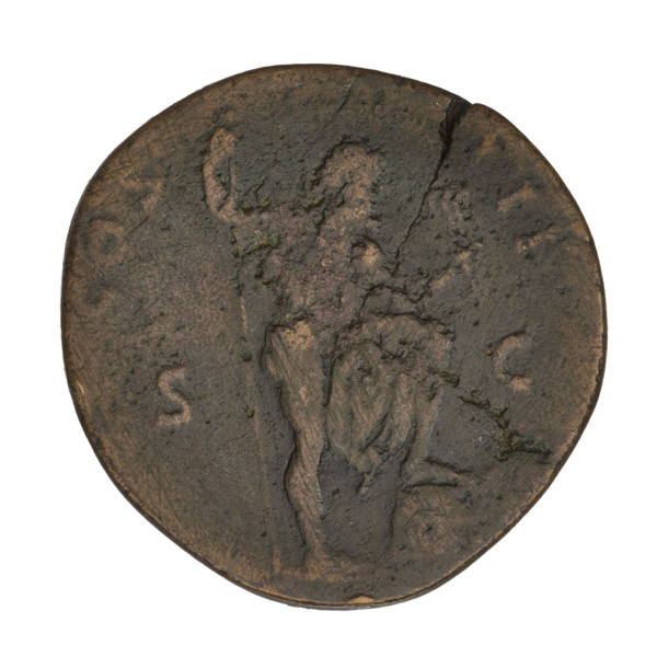 sestertius, Hadrian (76–138; Roman emperor 117–138); obverse: head of Hadrian in laurel wreath