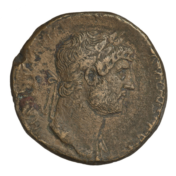 sestertius, Hadrian (76–138; Roman emperor 117–138); Obverse: bust of Hadrian with laurel wreath