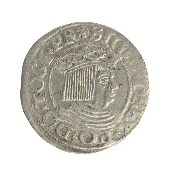 Gdansk grosz, Sigismund I the Old (King of Poland; 1506–1548). Polish coin of the Jagiellon dynasty