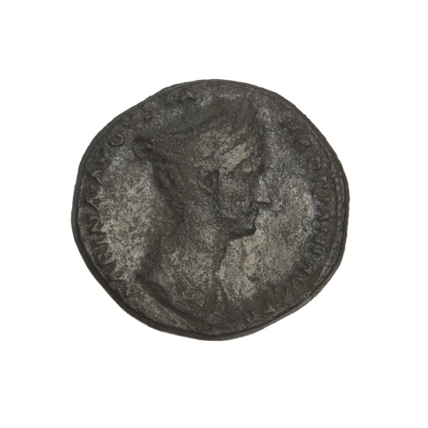 Sabina (83–137; Roman empress 117–137), Hadrian (76–138; Roman emperor 117–138); coin depicting