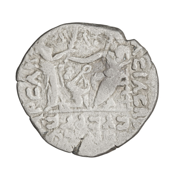 Tetradrachm of Artabanos II (king of Parthia; 10–40 AD). Obverse: bust of Artabanos II facing left,