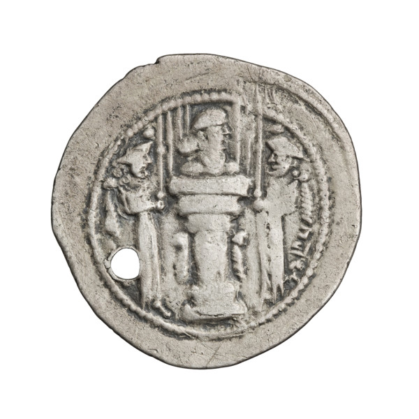 drachma, Shapur III (ruler of Persia; 383–388), busts, swords, globes, crowns, altars, Iran,