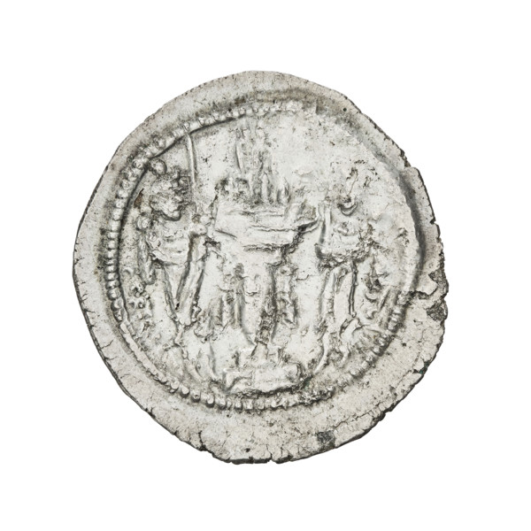 drachma, Yazdegerd I (ruler of Persia; 399–420), busts, moons, altars, crowns, wings, Iran, Persia,