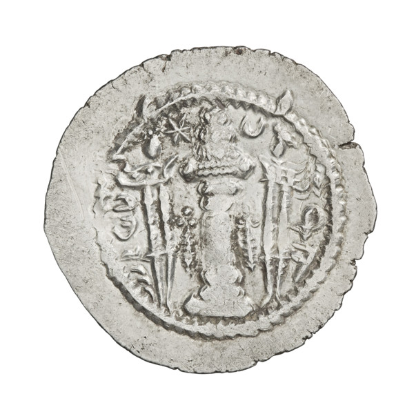 Drachma of Kavadh I (r. 488–496 and 498–531). Obverse: bust of Kavadh I facing right wearing a