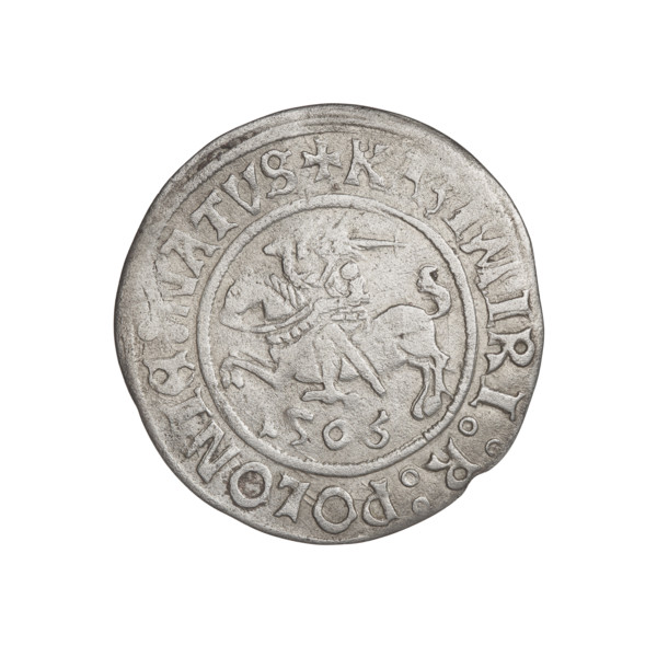 Glogów grosz, Sigismund I the Old (King of Poland; 1506–1548). Obverse: Pogon (coat of arms).