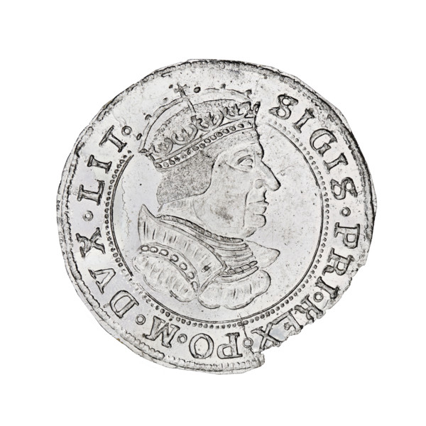 quarter crown thaler forgery by Majnert; Sigismund I the Old (King of Poland; 1506–1548); busts,