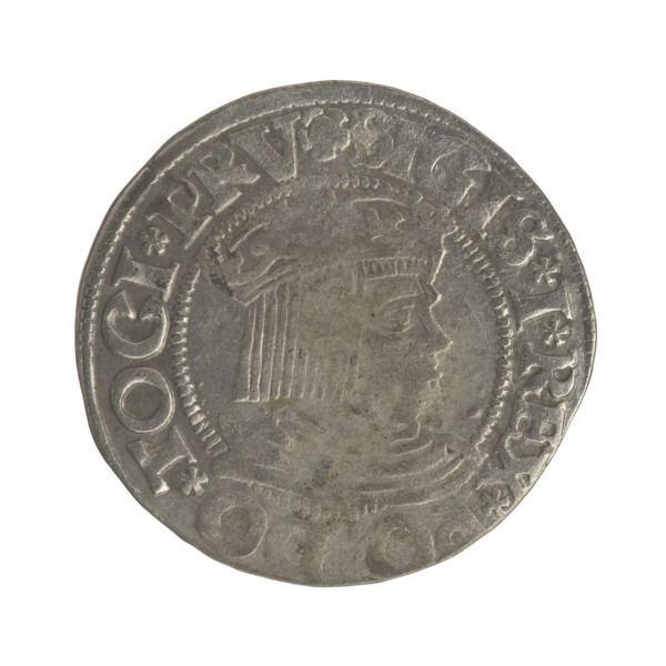 Gdansk grosz, Sigismund I the Old (King of Poland; 1506–1548). Polish coin, Jagiellon dynasty.