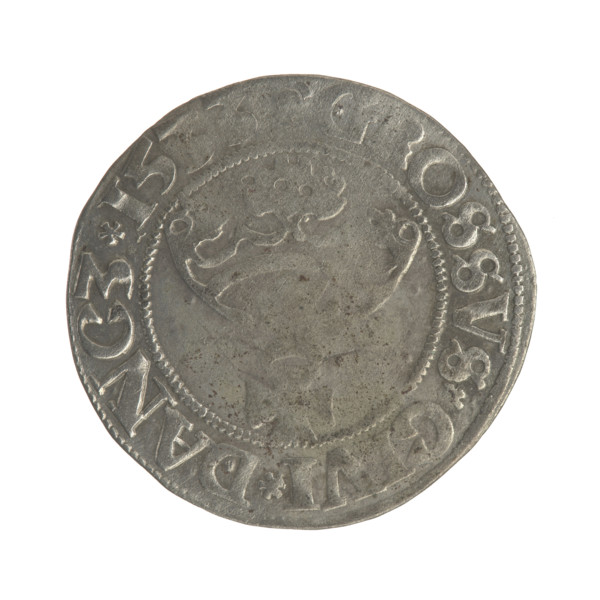 Gdansk grosz, Sigismund I the Old (King of Poland; 1506–1548). Polish coin (1533). Obverse: Crowned