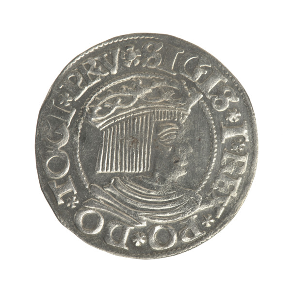 Gdansk grosz, Sigismund I the Old (King of Poland; reign 1506–1548). Polish coin (1534). Obverse: