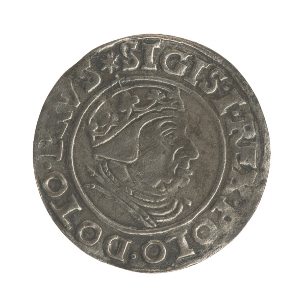 Gdansk grosz, Sigismund I the Old (King of Poland; 1506–1548). Polish coin of the Jagiellon dynasty