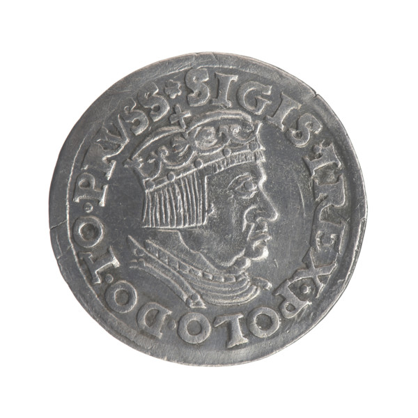 Gdansk trojak, Sigismund I the Old (King of Poland; 1506–1548). Polish coin (trojak), 1537.