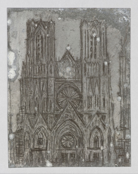 Reims Cathedral Facade; Jablczynski, Feliks (1865–1928); graphic artist; Polish graphics; Poland;