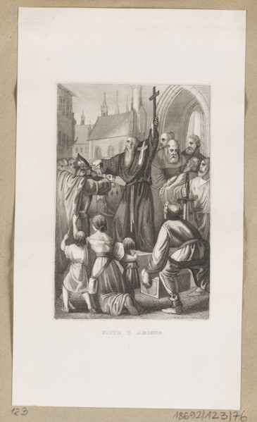Composition enclosed in a double linear frame. Peter of Amiens, Peter the Hermit, born ca. 1050,