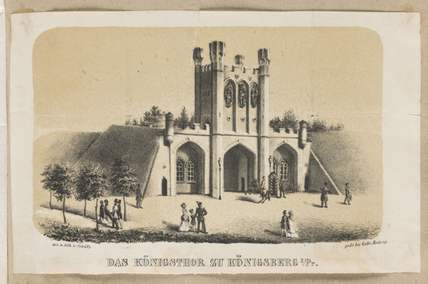 The Royal Gate in Königsberg. Schutz (fl. ca. 1840–1850), graphic artist; Möhring, Gebrüder