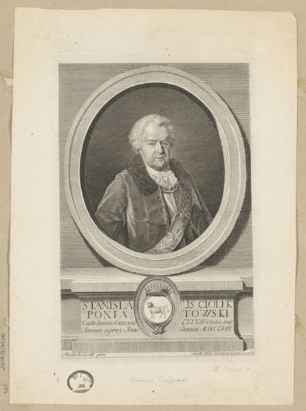 Portrait of Stanislaw Poniatowski; Folino, Bartolomeo de (1730–post 1808), graphic artist;