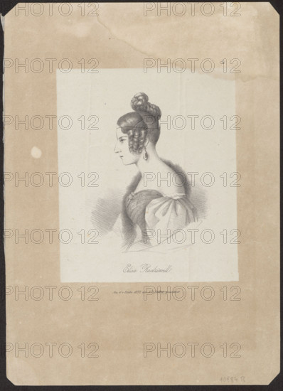 Self-portrait of Eliza Radziwillówna (Eliza Radziwill, 1803–1834), graphic print, 1832; subject: