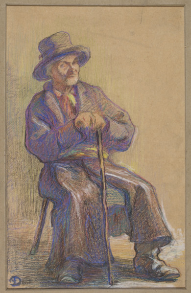 Seated Peasant, Antonina Dunin-Sulgostowska (1870–1940), ca. 1909–1910. Pastel drawing, 45.8 × 35.8