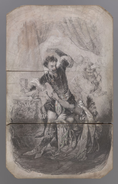 Almanzor, king of the Muslims, infects the Spanish with the plague, illustration to 'Konrad